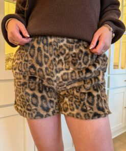 Faux Fur Print Short