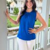 Blue Ruffle Collared Shirt