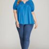 Blue Poplin Top