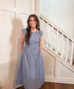 Side Panel Midi Dress - Midnight Blue