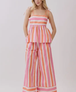 Pink & Orange Striped Set