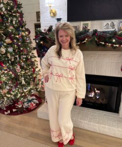Candy Cane Trim Butter Soft Sweat Set
