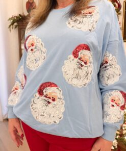 Alternative view of Light Blue Sequin Santa Oversized Sweatshirt