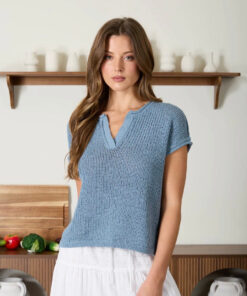 Teal Blue Knit Top