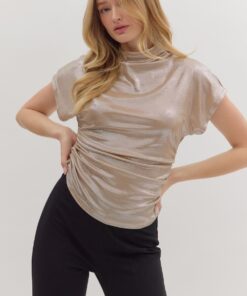 Alternative view of Shimmery Champagne Top With Side Rouching